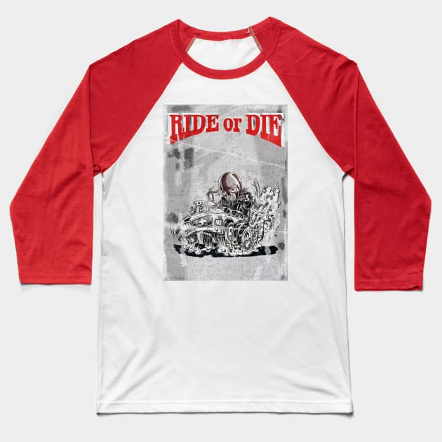 Ride or Die - Masked man issue Baseball T-Shirt by silentrob668